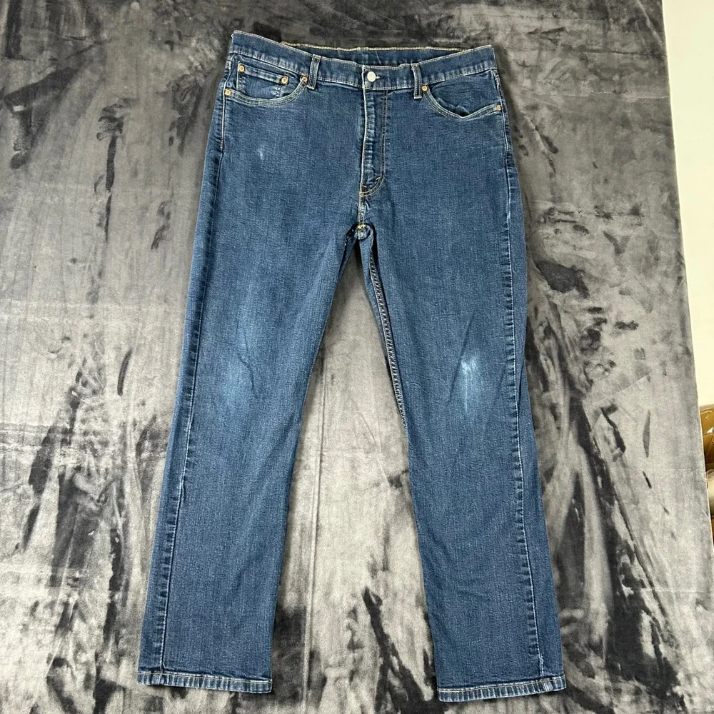 Levi 514 Straight Fit Jeans Mens 40x32 Blue Denim Classic Casual Pants